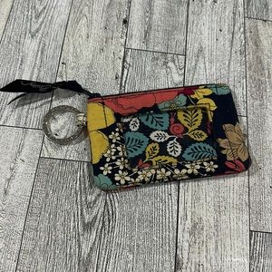 Vera Bradley blue floral id card holder zipper bag
